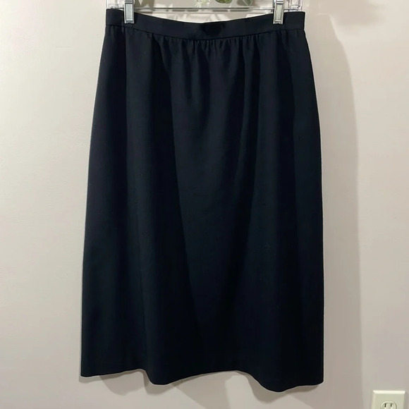 Vintage 70’s, 80’s Wool Skirt and Jacket Set Suit Black Velvet Appliqués - Picture 2 of 16